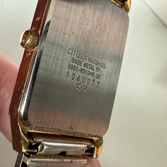 Citizen Quartz Watch (Black Dial, Gold Tones, Silver Band)